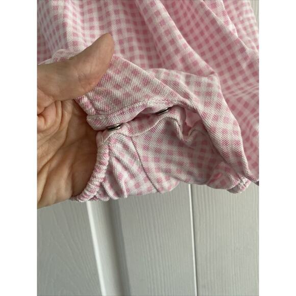 Ralph Lauren Baby 9 Month Pink Gingham Ruffled One Piece Play and Grow Outfit - Picture 4 of 6